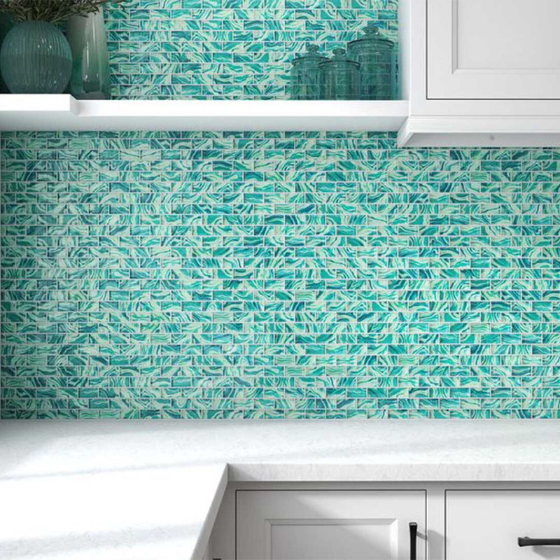 High Tide Turquoise, 1" x 2" Glass Tile | Anthology Pool Tile