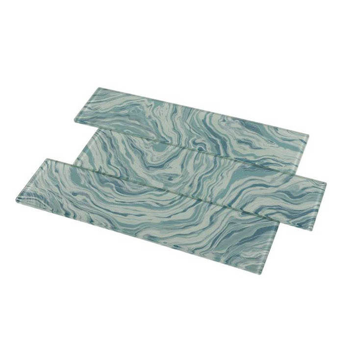 High Tide Turquoise, 3" x 12" Glass Tile | Backsplash Tile