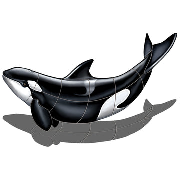 Orca with Shadow, Pool Mosaic | Swimming Pool Mosaic Tiles