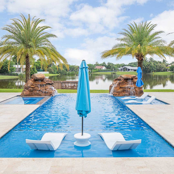 Ledge Lounger Outdoor Oasis Bundle - In-Pool & Patio Furniture (2 Signature Chaise Loungers & Side Table)