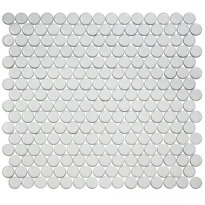 White, Penny Round Mosaic | Porcelain Tile by Fujiwa