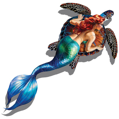 Mermaid with Brown Turtle w/ Shadow | Pool Mosaic by Custom Mosaics