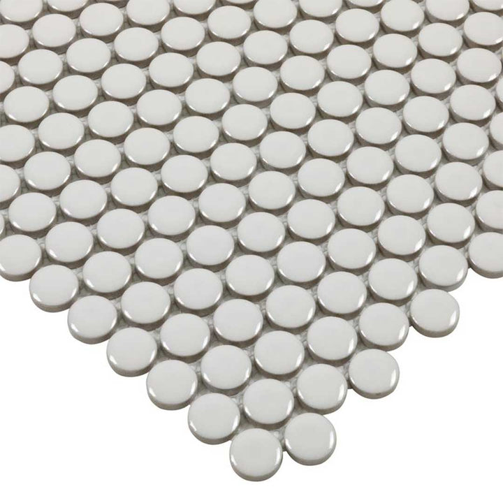 Porcelart Pearl Glossy, Penny Round | Porcelain Tile Anthology