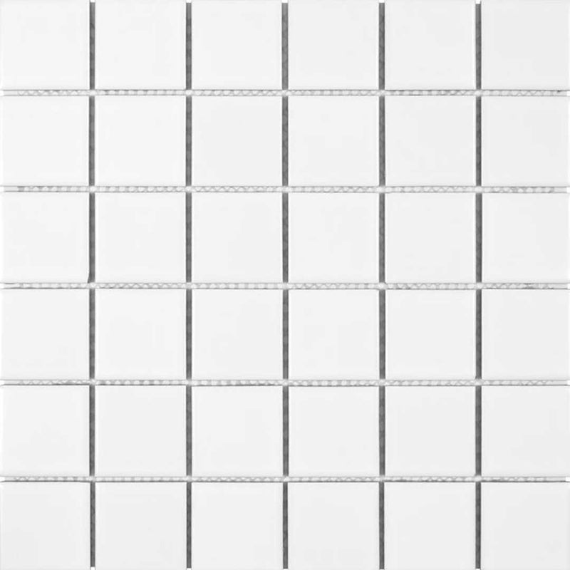 Porcelart White Matte, 2" x 2" Porcelain Tile | Anthology