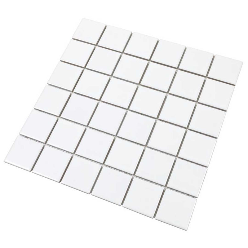 Porcelart White Matte, 2" x 2" Porcelain Tile | Anthology