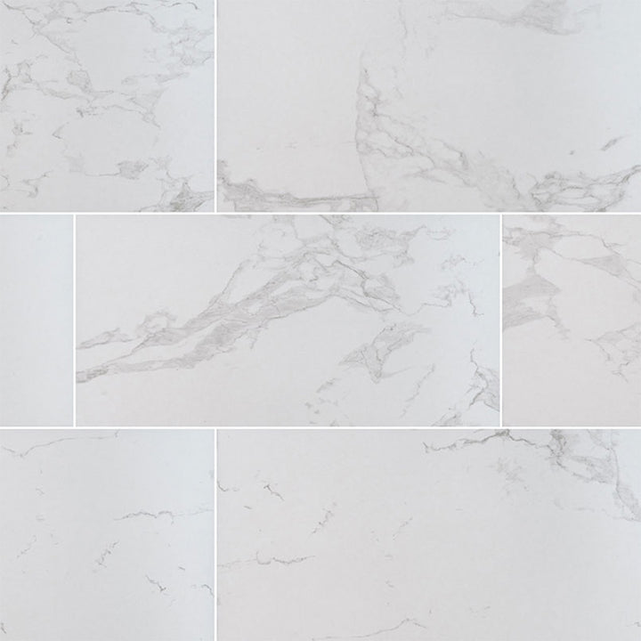 Praia Carrara, 12" x 24" Porcelain Tile | Floor Tile by MSI