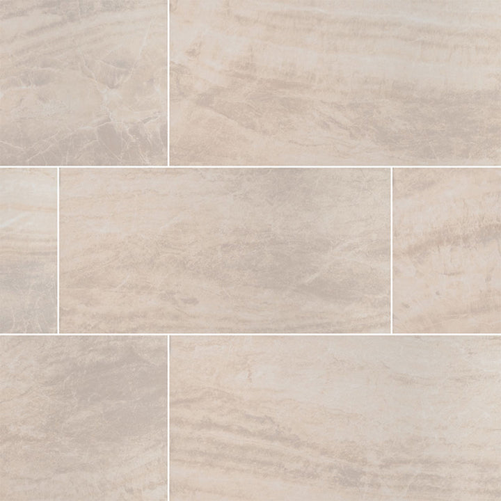 Praia Crema, 12" x 24" Porcelain Tile | Floor Tile by MSI