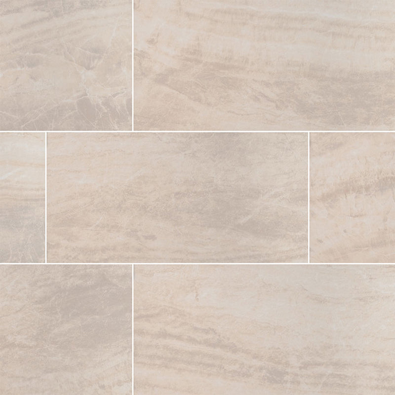 Praia Crema, 12" x 24" Porcelain Tile | Floor Tile by MSI