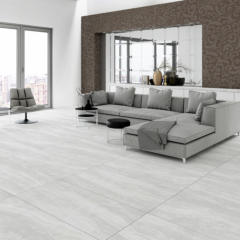 Praia Grey, 24" x 48" Porcelain Tile | Floor Tile by MSI