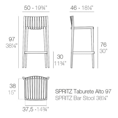 Spritz Bar Stool | Modern Patio Furniture by Vondom