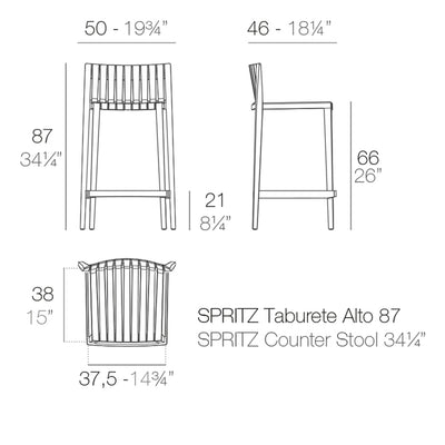 Spritz Counter Stool | Modern Patio Furniture by Vondom