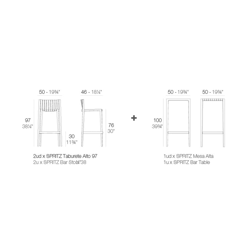 Spritz Bar Set Bundle | Modern Patio Furniture by Vondom