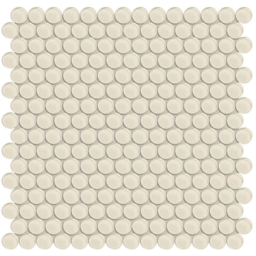 Sand, Penny Round Mosaic | ANAELEMPNRDSAND | Aquatica Glass Tile