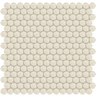 Sand, Penny Round Mosaic | ANAELEMPNRDSAND | Aquatica Glass Tile