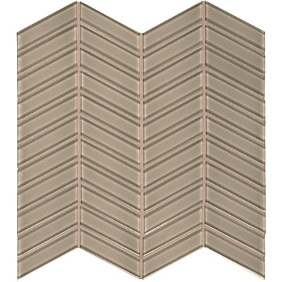 Smoke Chevron, Glass Tile | Tesoro Backsplash & Wall Tile