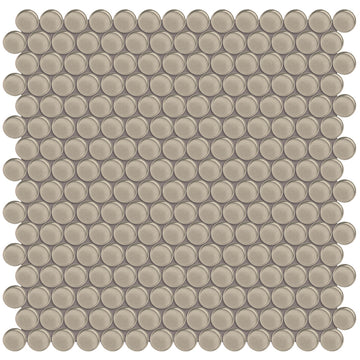 Smoke, Penny Round Mosaic | ANAELEMPNRDSMOKE | Glass Tile