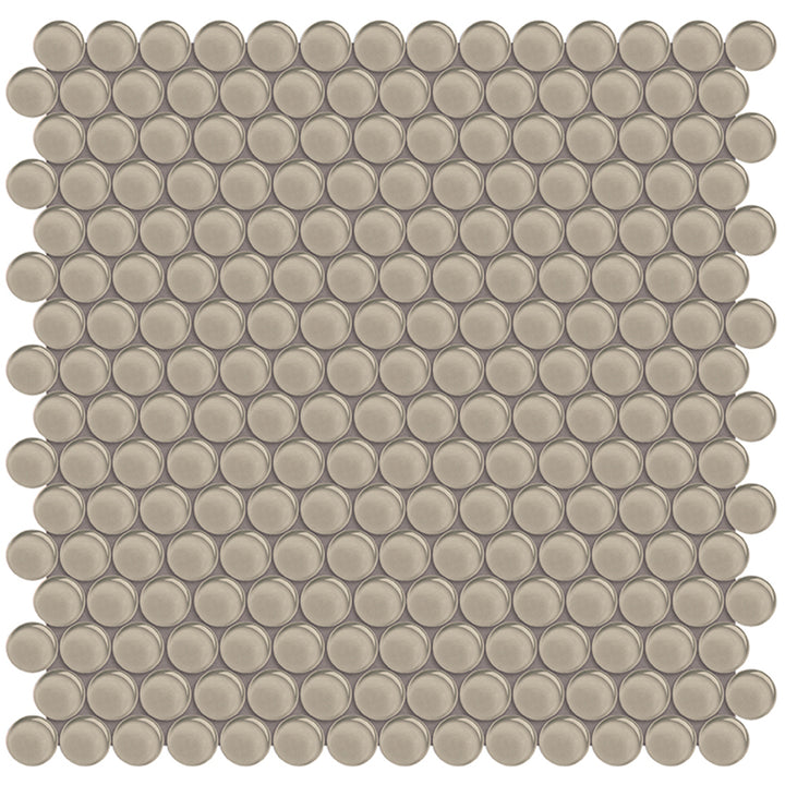 Smoke, Penny Round Mosaic | ANAELEMPNRDSMOKE | Glass Tile