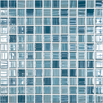 Tender Blue Mix 1" x 1" - Glass Mosaic Tile by Vidrepur