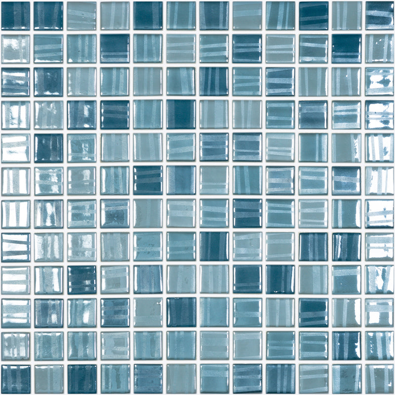 Tender Blue Mix 1" x 1" - Glass Mosaic Tile by Vidrepur