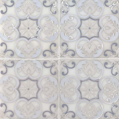 Tetris Florita Blanco, 6" x 6" | Stone Tile for Kitchen and Bath