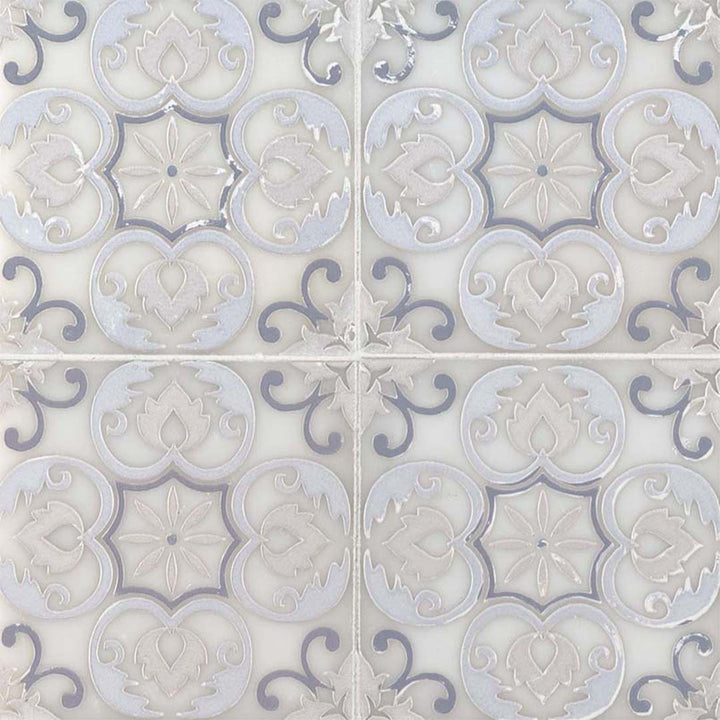 Tetris Florita Blanco, 6" x 6" | Stone Tile for Kitchen and Bath