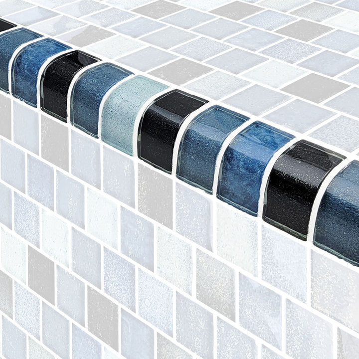 Trim Lagoon, 1" x 2" | TRIM-CW812K6 | Mosaic Glass Tile