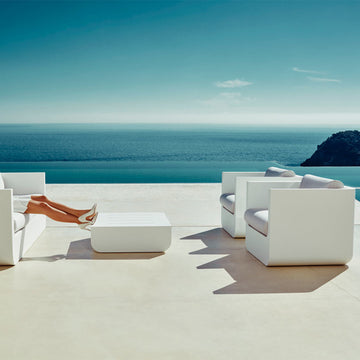 ULM OTTOMAN, White, 54133-WHITE | Vondom Patio Furniture