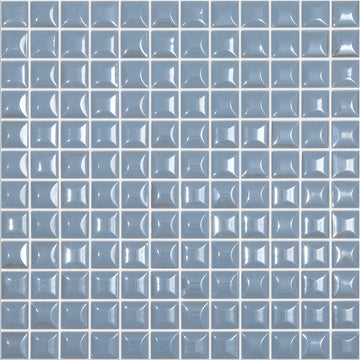 Glacier Blue Pillow Texture, 1" x 1" - Glass Tile