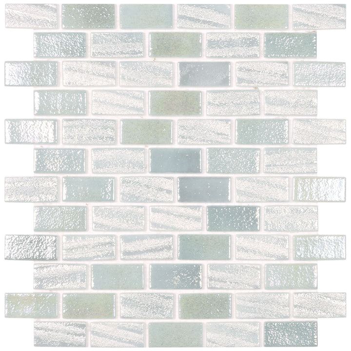 Fusion White T, 1" x 2" - Glass Tile