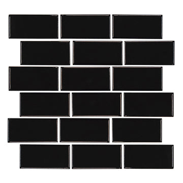 Vinta Black, 2" x 4" Tile | VINTA-240 | Fujiwa Porcelain Subway Tile