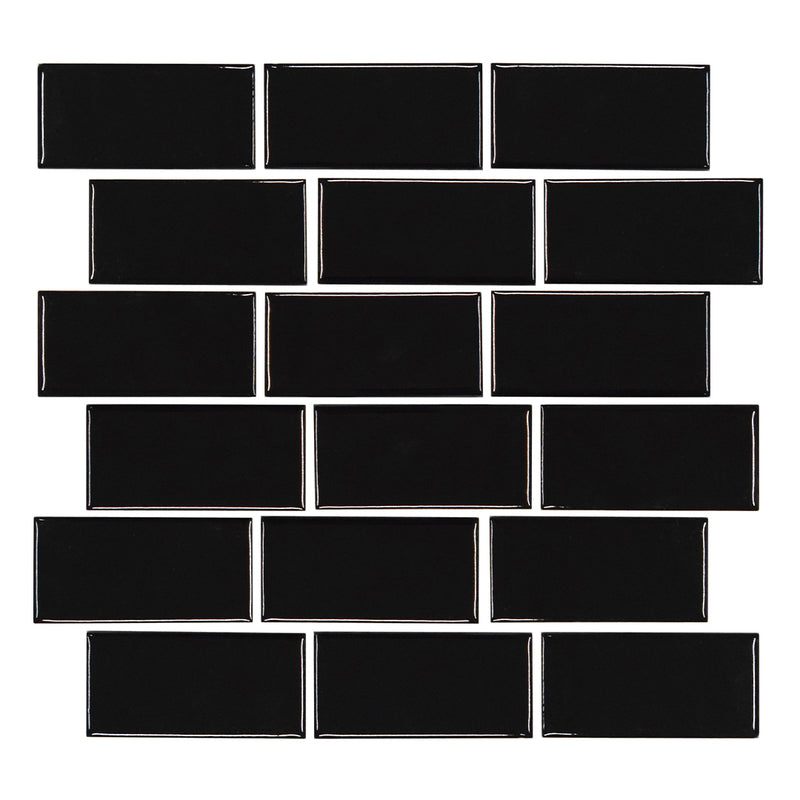 Vinta Black, 2" x 4" Tile | VINTA-240 | Fujiwa Porcelain Subway Tile