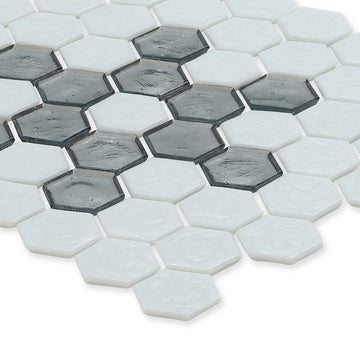 American Glass Mosaics | Mid Century Hexagon Glass Tile Collection | Made in USA