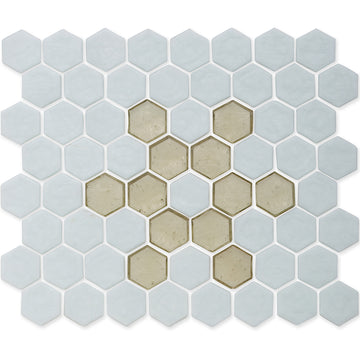 American Glass Mosaics | Mid Century Hexagon Glass Tile Collection | Made in USA