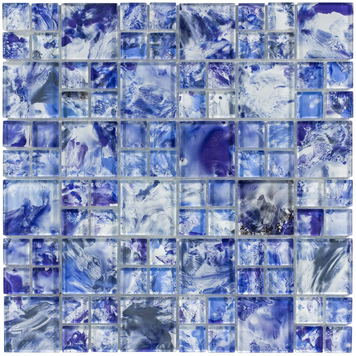 Island Blue Mixed Glass Tile by Anthology