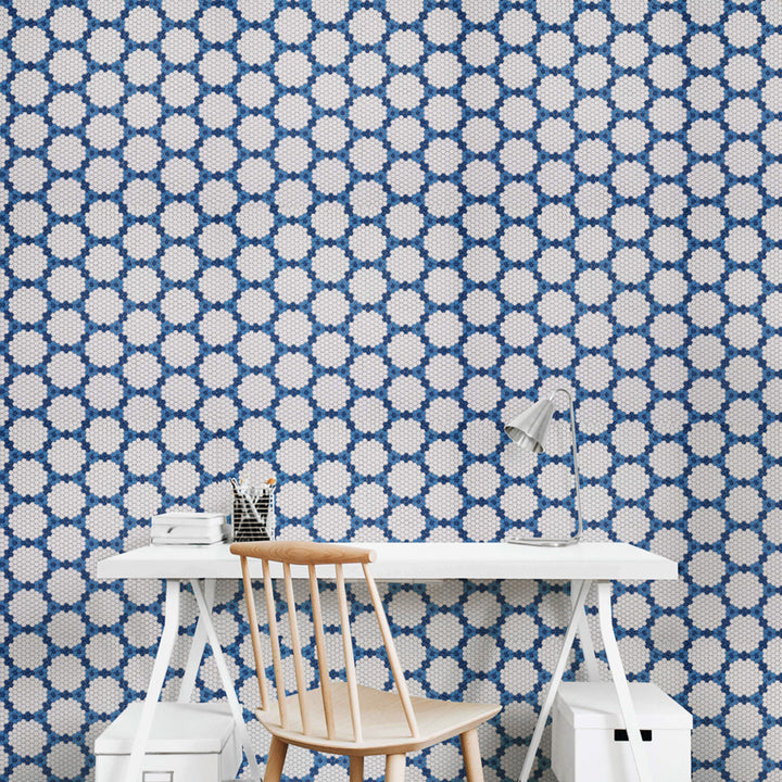 Bourges Coastal, Hexagon Mosaic Tile | Geometro Glass Tile