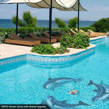 Bottlenose Dolphin-B | PORC-BD2-36 | Pool Mosaic by Custom Mosaics