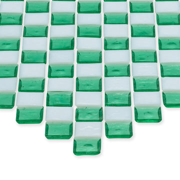 Malachite and White, 1" x 1" Diamond Pattern Glass Tile