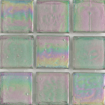 Tremolite Iridescent 1x1 Glass Tile | E11.267.02S | American Glass Mosaics