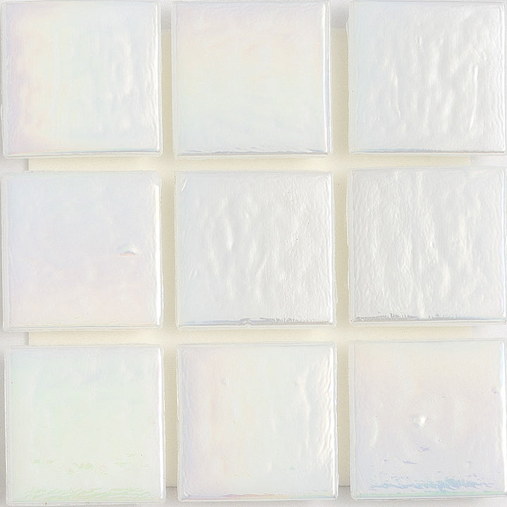 Pearl Opaque Iridescent 1x1 Glass Tile | E11.300.42S | American Glass Mosaics