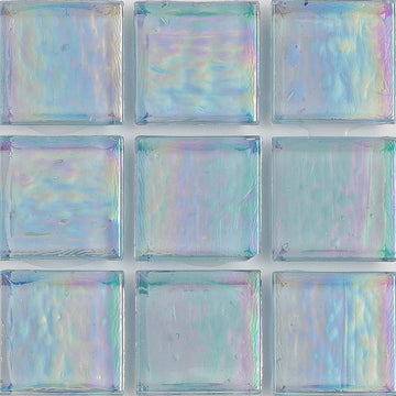 Aquamarine Iridescent 1x1 Glass Tile | E11.379.02S | American Glass Mosaics