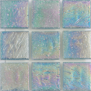 Aquamarine Sand Iridescent 1x1 Glass Tile | E11.379.22S | American Glass Mosaics