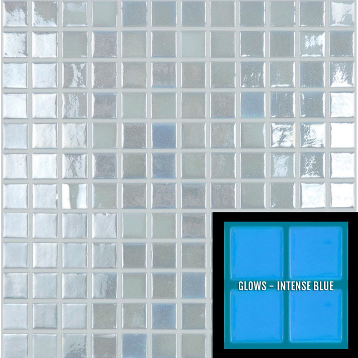 FOTOLUMI4 - Fireglass 412 - Pearl White, 1" x 1" - Glass Tile