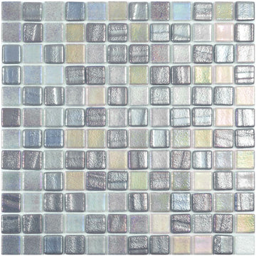 Fusion Silver 1" x 1" Glass Tile | Vidrepur | Glass Mosaic Tile