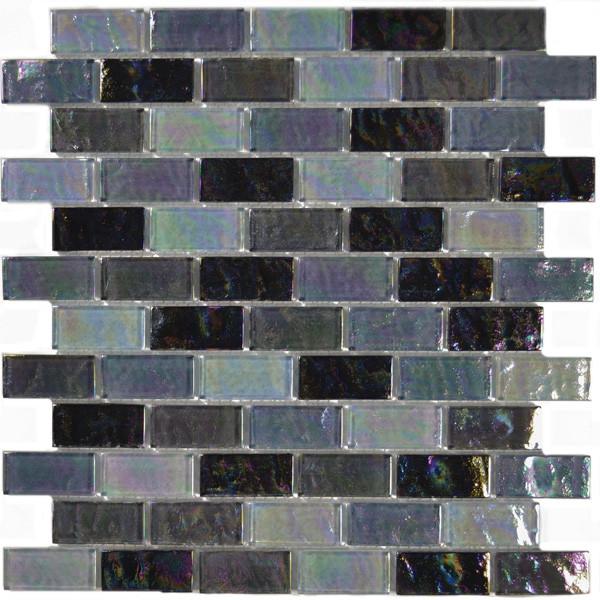 Black Blend, 1" x 2" - Glass Tile