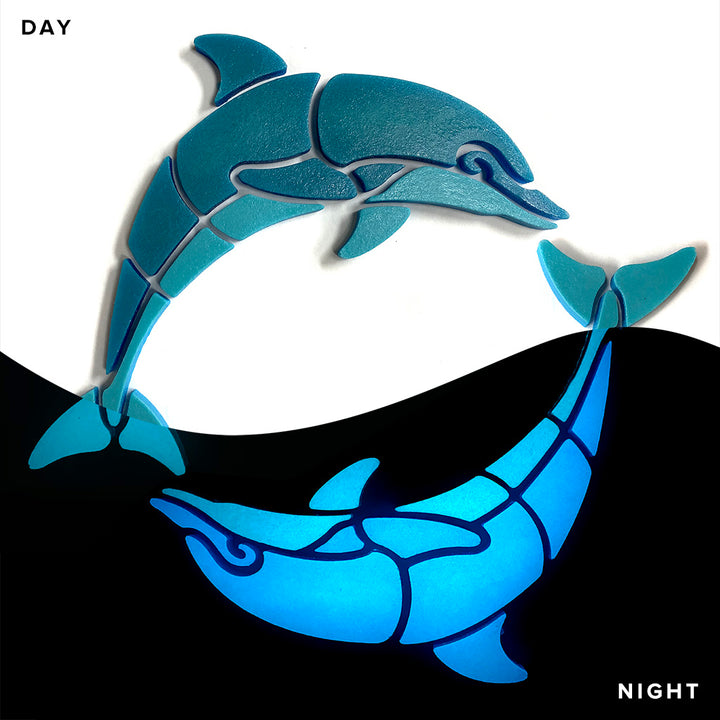 Happy Circle Dolphins, Right | DOLCIR4-S-R | Glow in the Dark Pool Mosaics