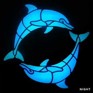 Happy Circle Dolphins, Right | DOLCIR4-S-R | Glow in the Dark Pool Mosaics