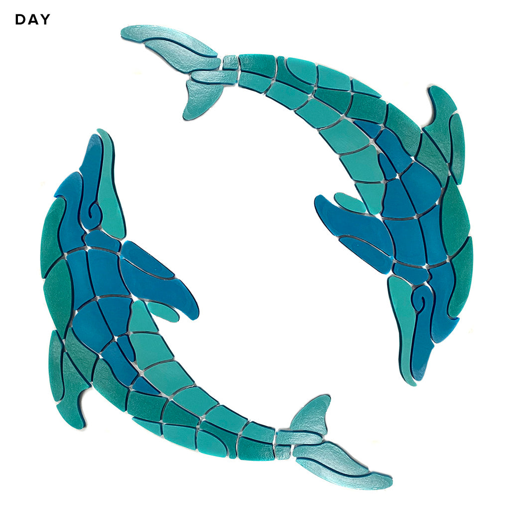 Playful Circle Dolphins | DOLCIR-L | Glow in the Dark Pool Mosaics ...