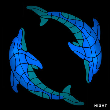 Playful Circle Dolphins | DOLCIR-L | Glow in the Dark Pool Mosaics