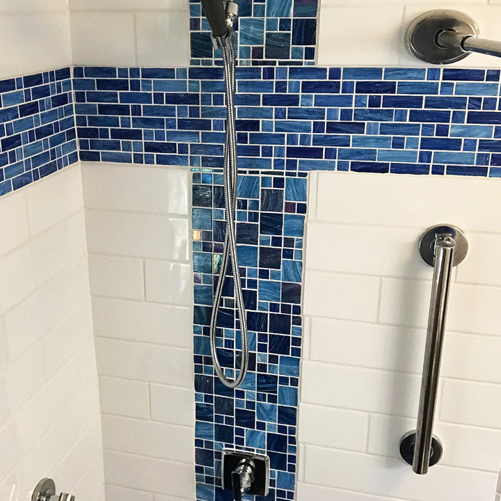 Aegean, Mixed Linear Mosaic | AVEDASHAEGEAN13 | Aquatica Glass Pool Tile