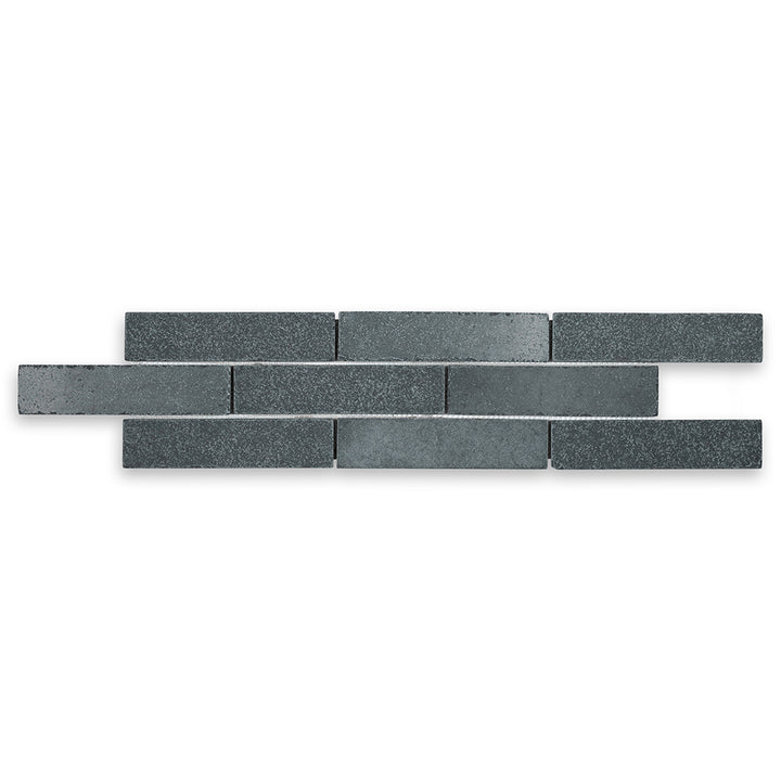 Lime Black, 2" x 8" Thin Brick | LIMLIMBLK0208T | Stone Tile